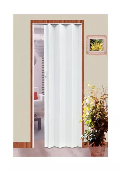 Beyaz Akordiyon Kapı 85x203 cm PVC Materyal ile Dar Alanlar için Pratik Çözüm